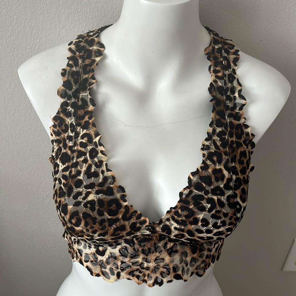 Pink victoria secret leopard print bralette size L